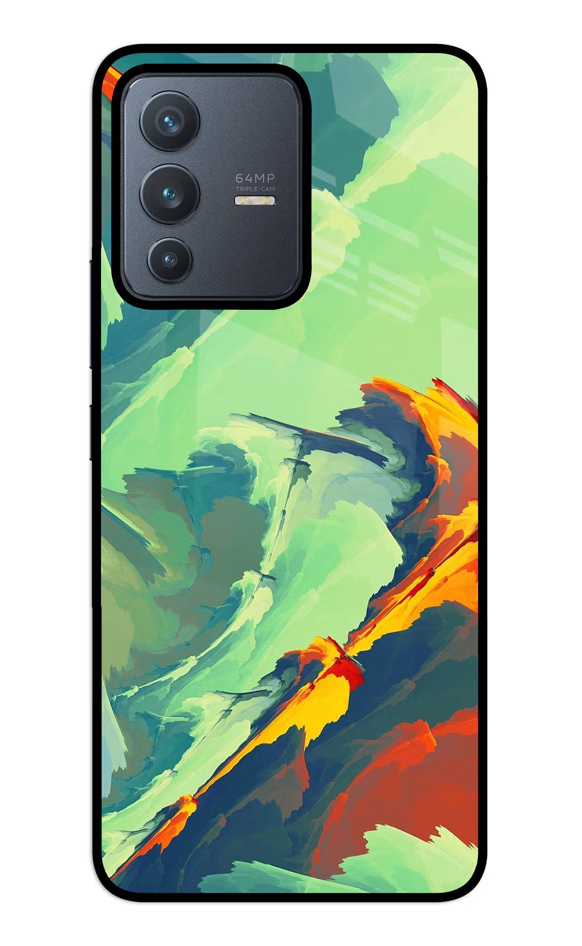 Paint Art Vivo V23 5G Glass Case Back Cover by Casekaro