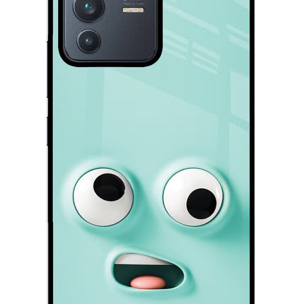 Funny Cartoon Vivo V23 5G Glass Case Back Cover by Casekaro