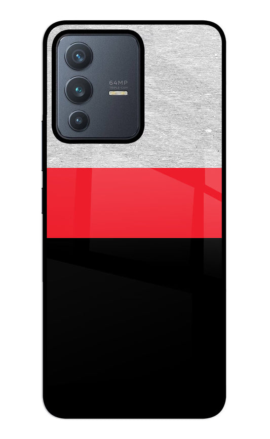 Tri Color Pattern Vivo V23 5G Glass Case