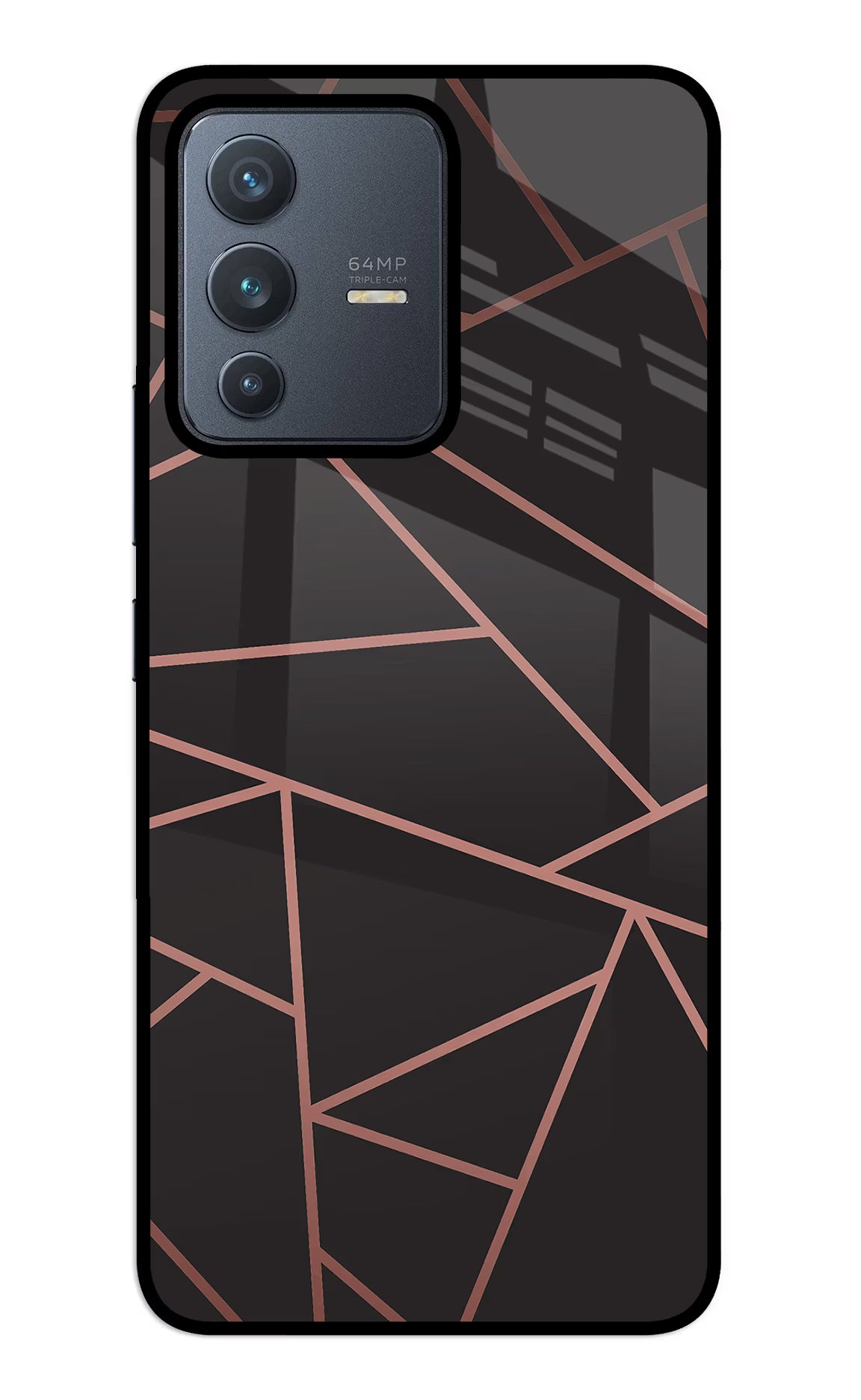 Geometric Pattern Vivo V23 5G Glass Case Back Cover by Casekaro