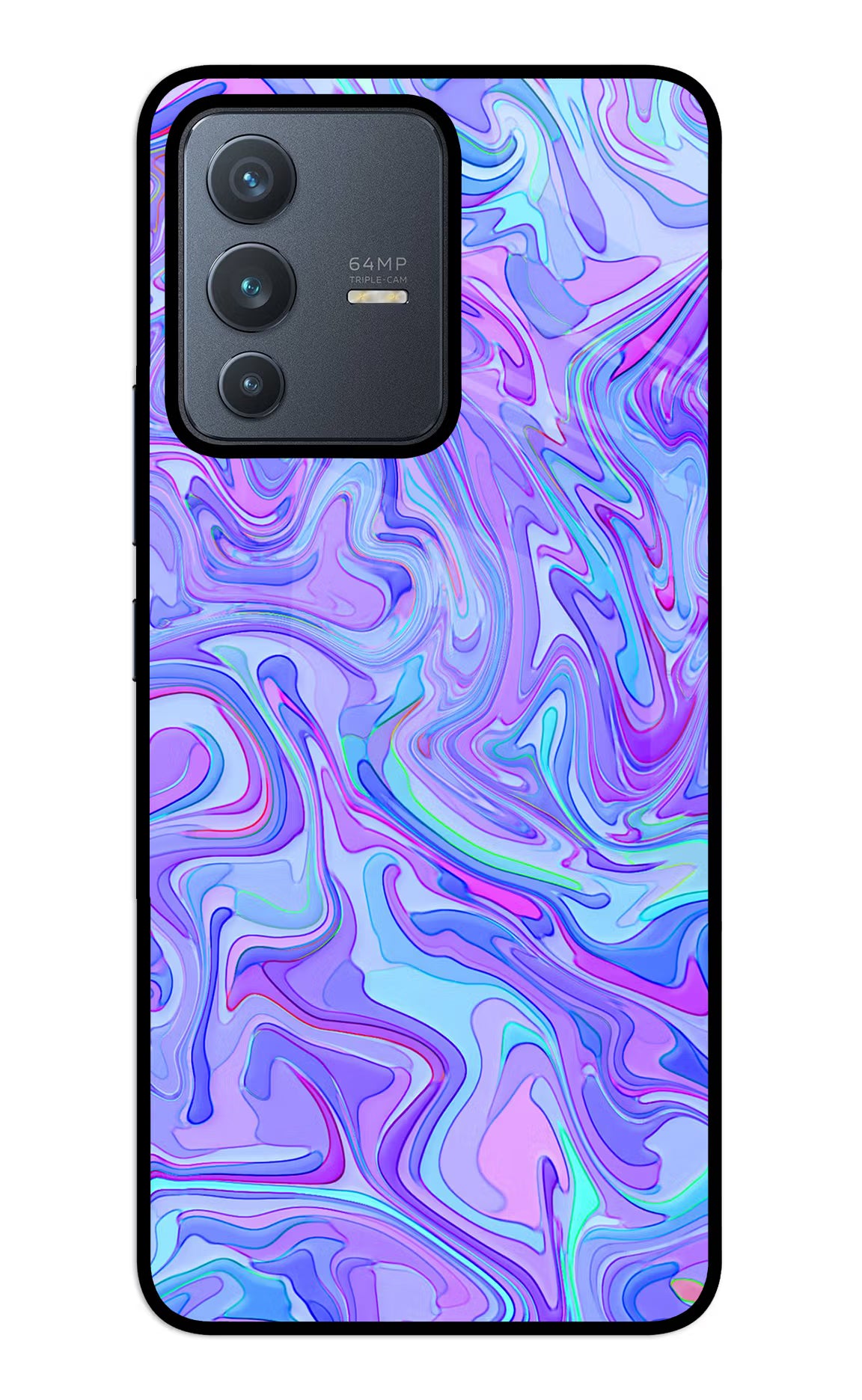 Glitter Vivo V23 5G Glass Case Back Cover by Casekaro