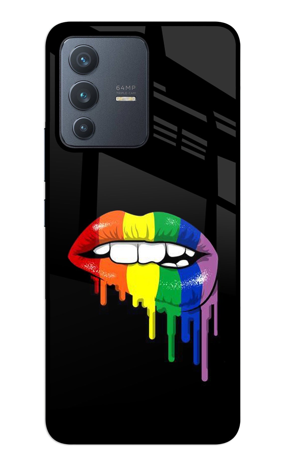 Lips Biting Vivo V23 5G Glass Case