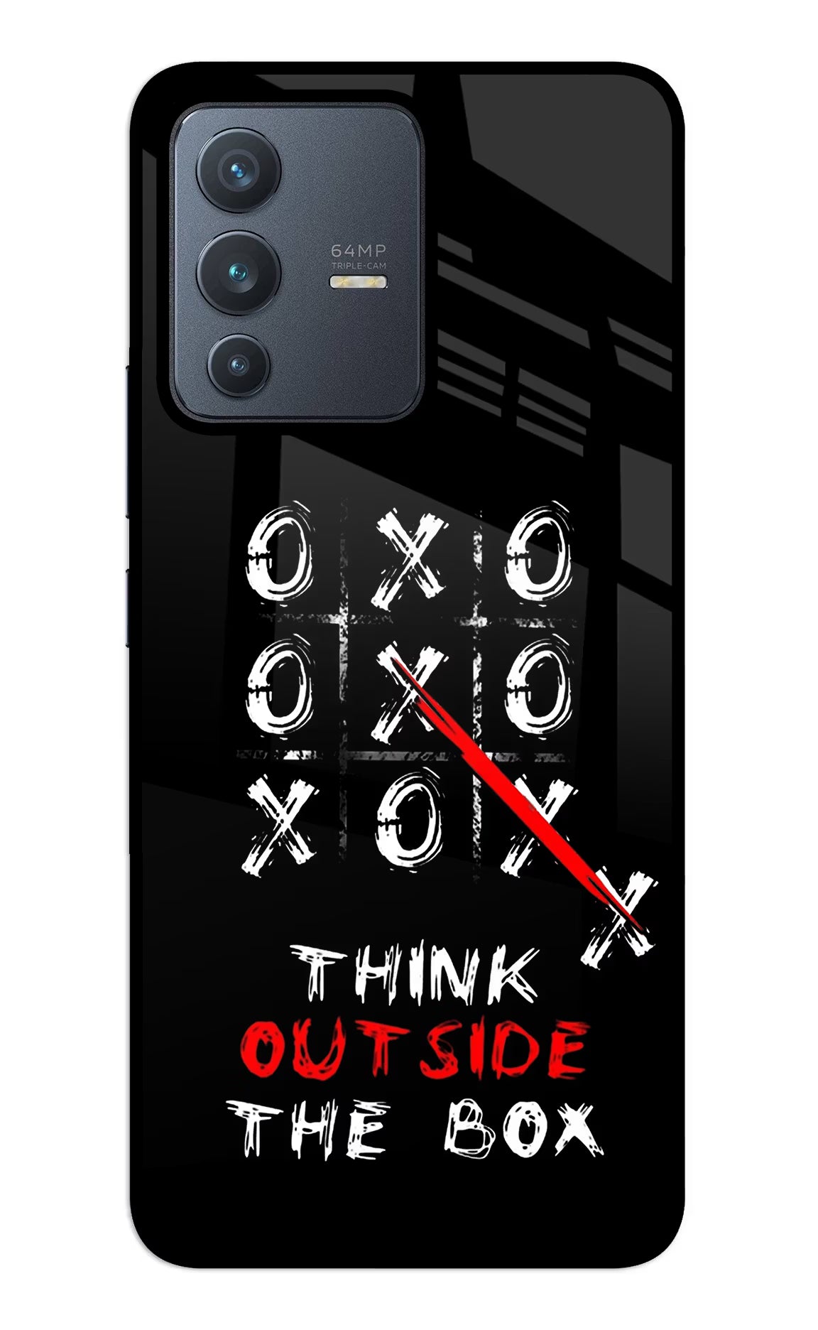 Think out of the BOX Vivo V23 5G Glass Case Back Cover by Casekaro