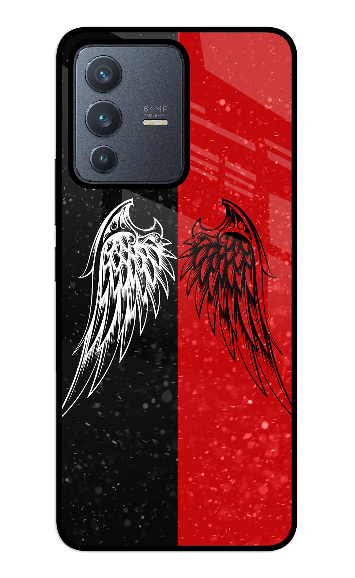 Wings Vivo V23 5G Glass Case Back Cover by Casekaro