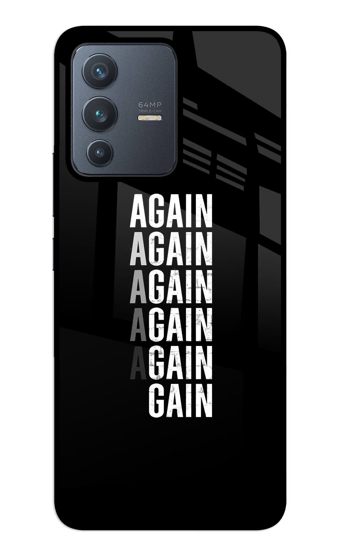 Again Again Gain Vivo V23 5G Glass Case Back Cover by Casekaro