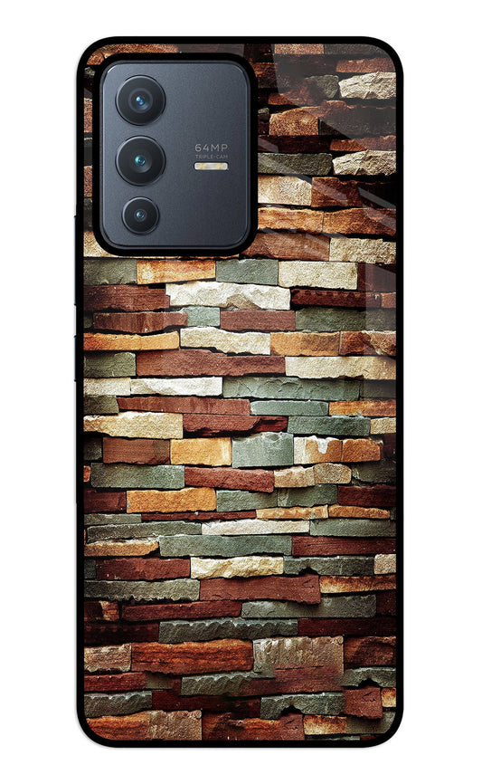 Bricks Pattern Vivo V23 5G Glass Case