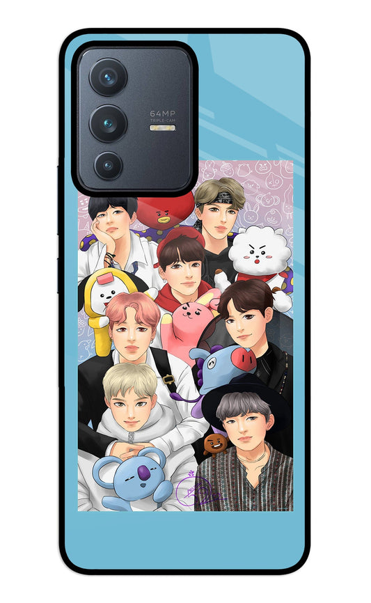 BTS with animals Vivo V23 5G Glass Case