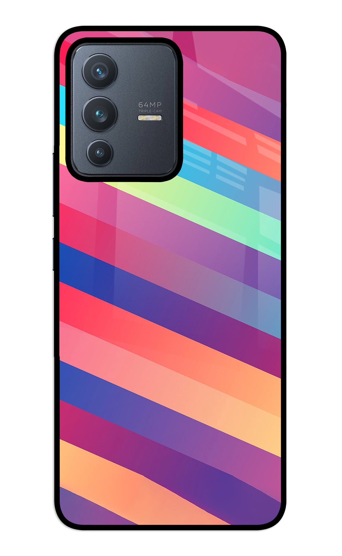 Stripes color Vivo V23 5G Glass Case