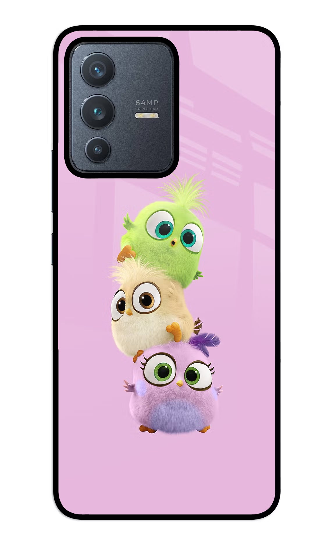 Cute Little Birds Vivo V23 5G Glass Case Back Cover by Casekaro