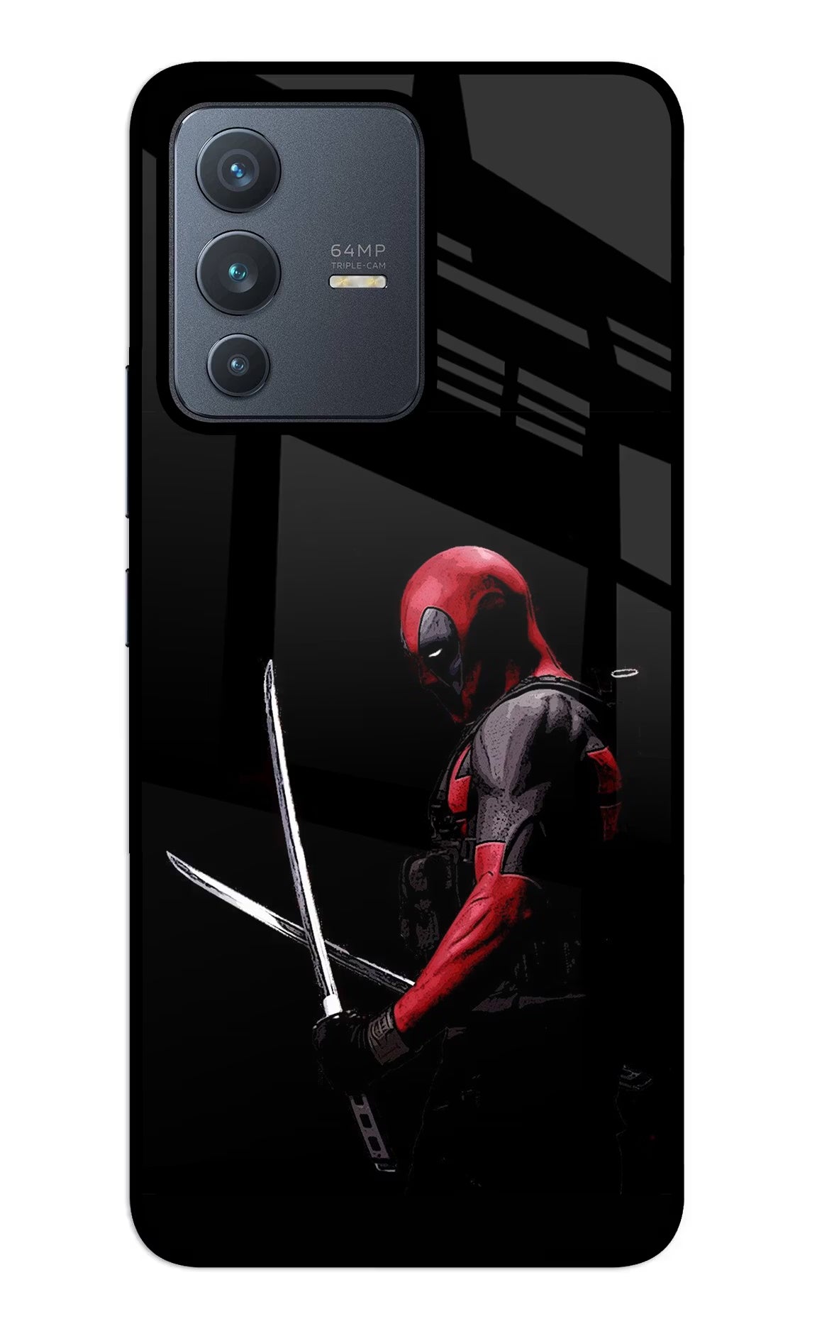Deadpool Vivo V23 5G Glass Case Back Cover by Casekaro