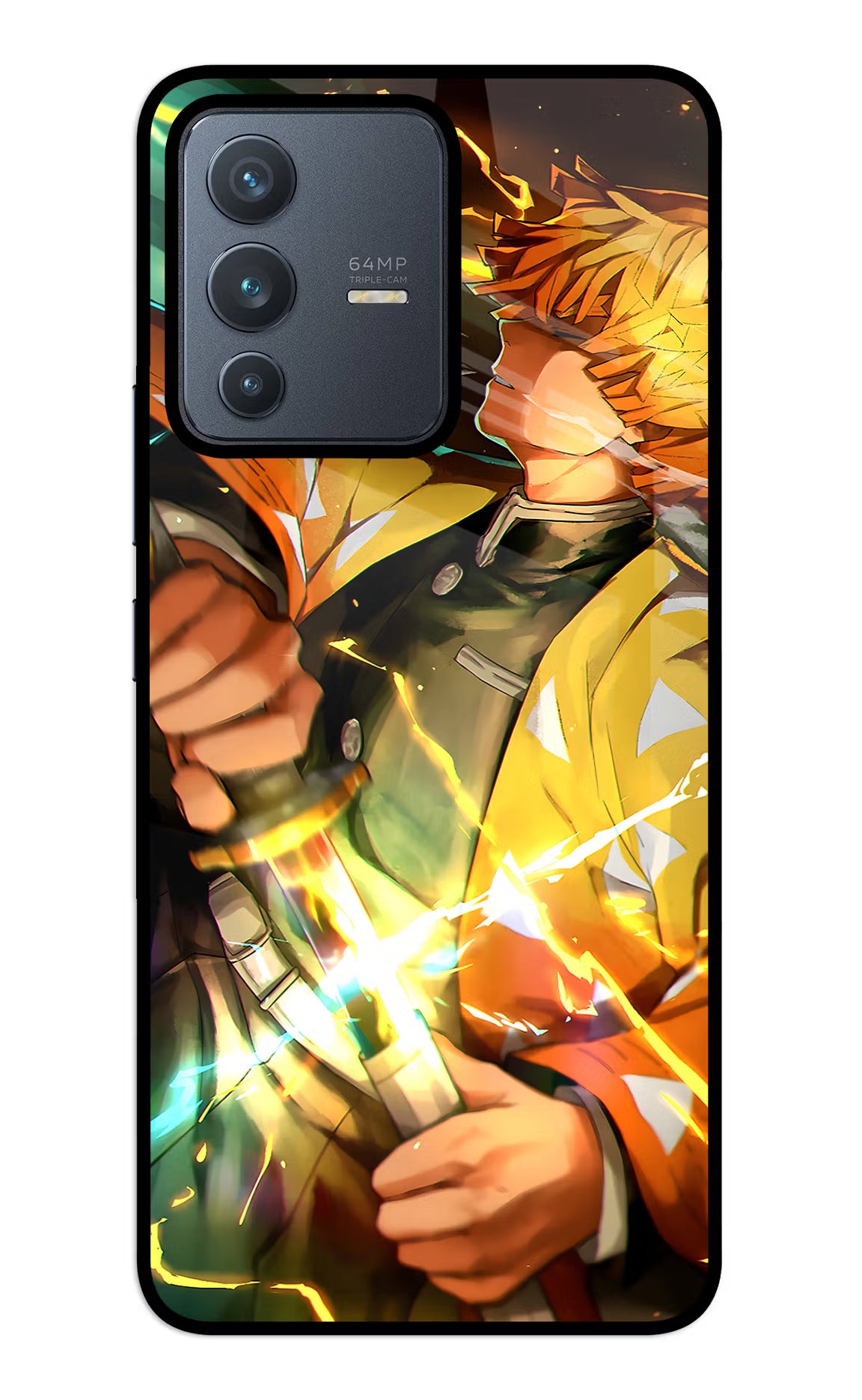 Demon Slayer Vivo V23 5G Glass Case Back Cover by Casekaro
