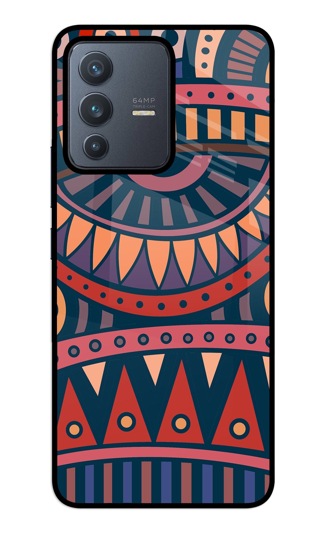 African Culture Design Vivo V23 5G Glass Case