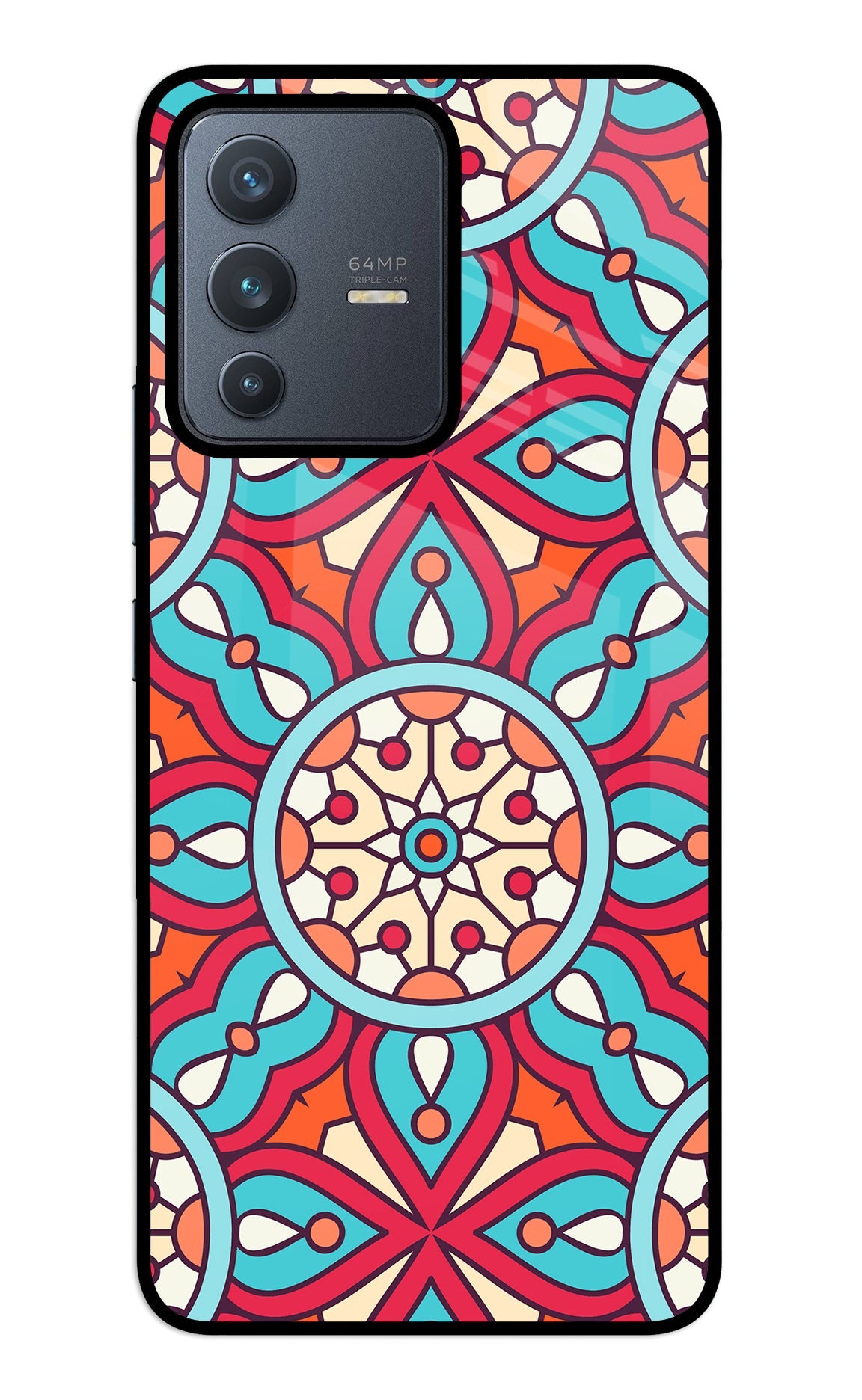 Mandala Geometric Vivo V23 5G Glass Case