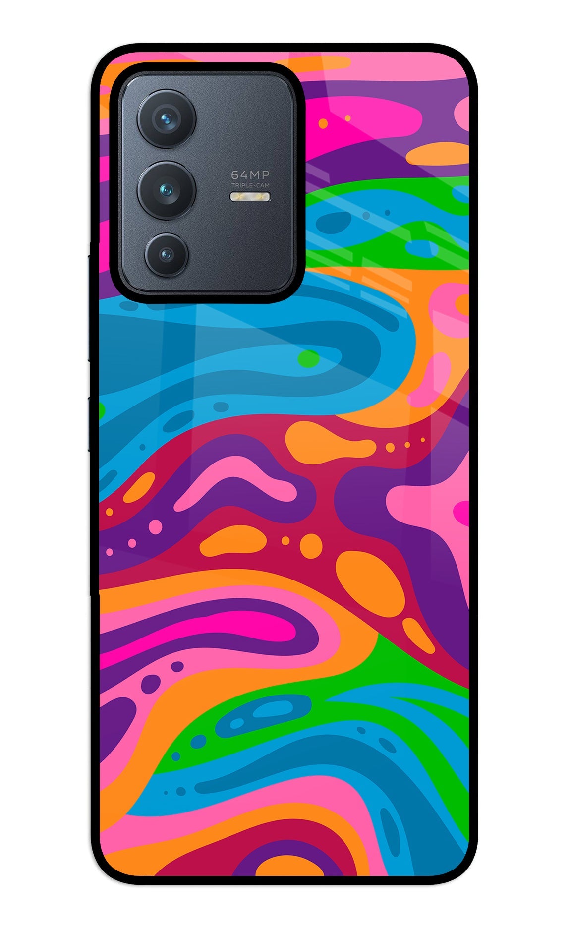 Trippy Pattern Vivo V23 5G Glass Case