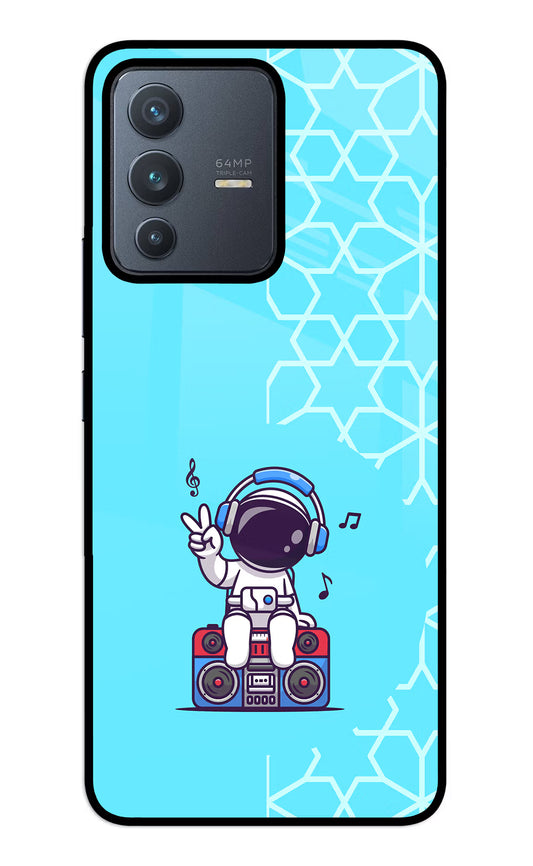 Cute Astronaut Chilling Vivo V23 5G Glass Case