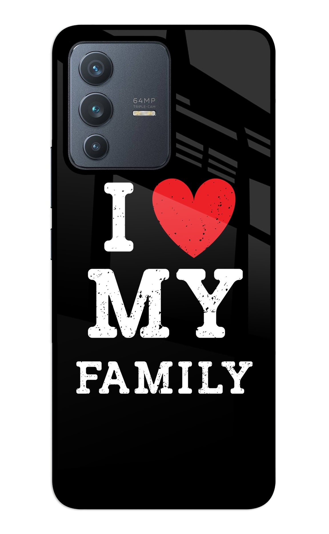 I Love My Family Vivo V23 5G Glass Case