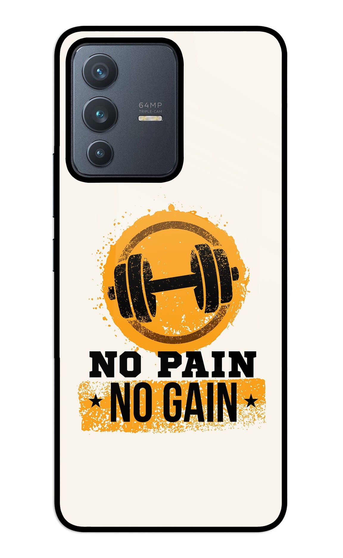 No Pain No Gain Vivo V23 5G Glass Case