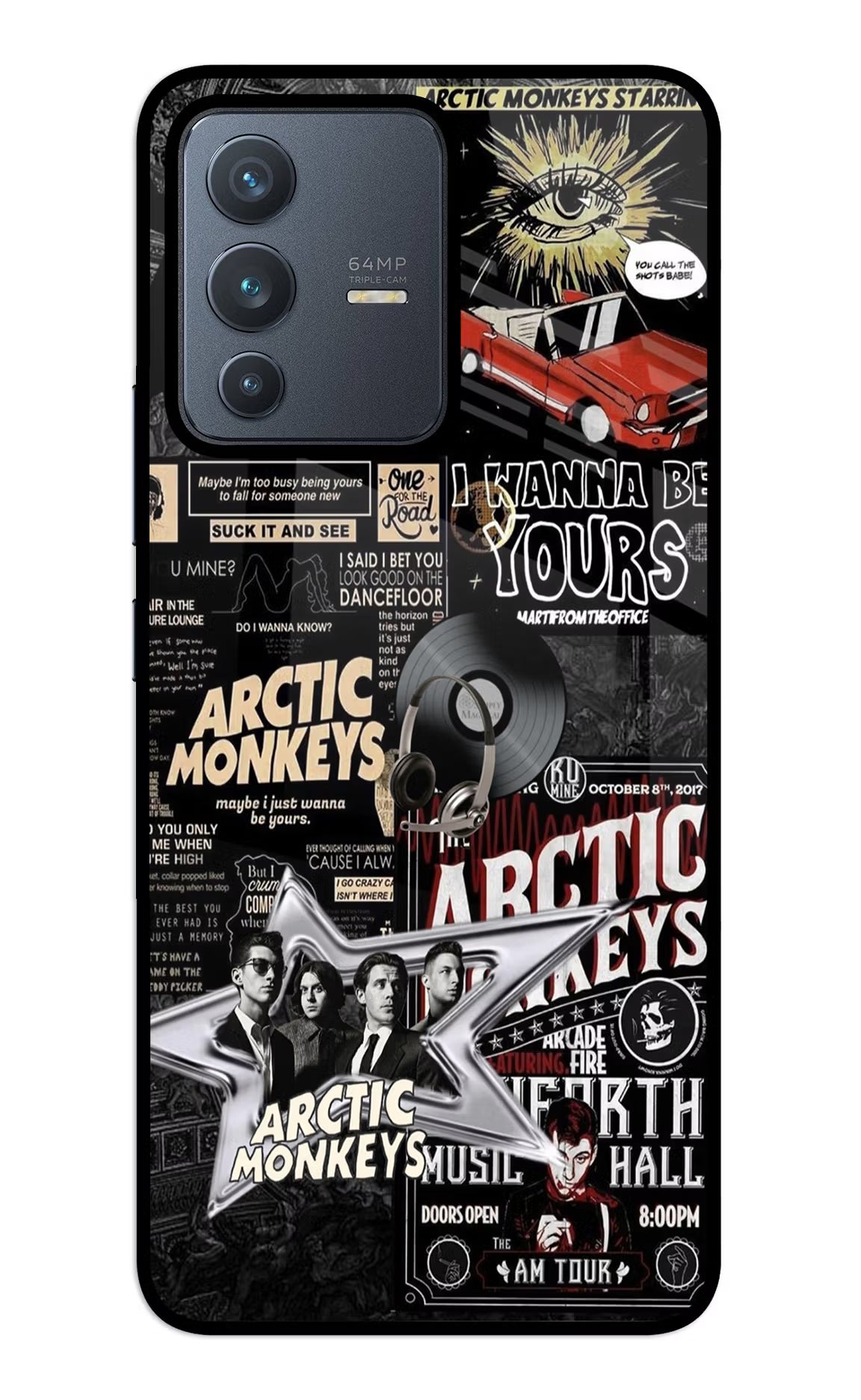 Arctic Monkeys Vivo V23 5G Glass Case Back Cover by Casekaro