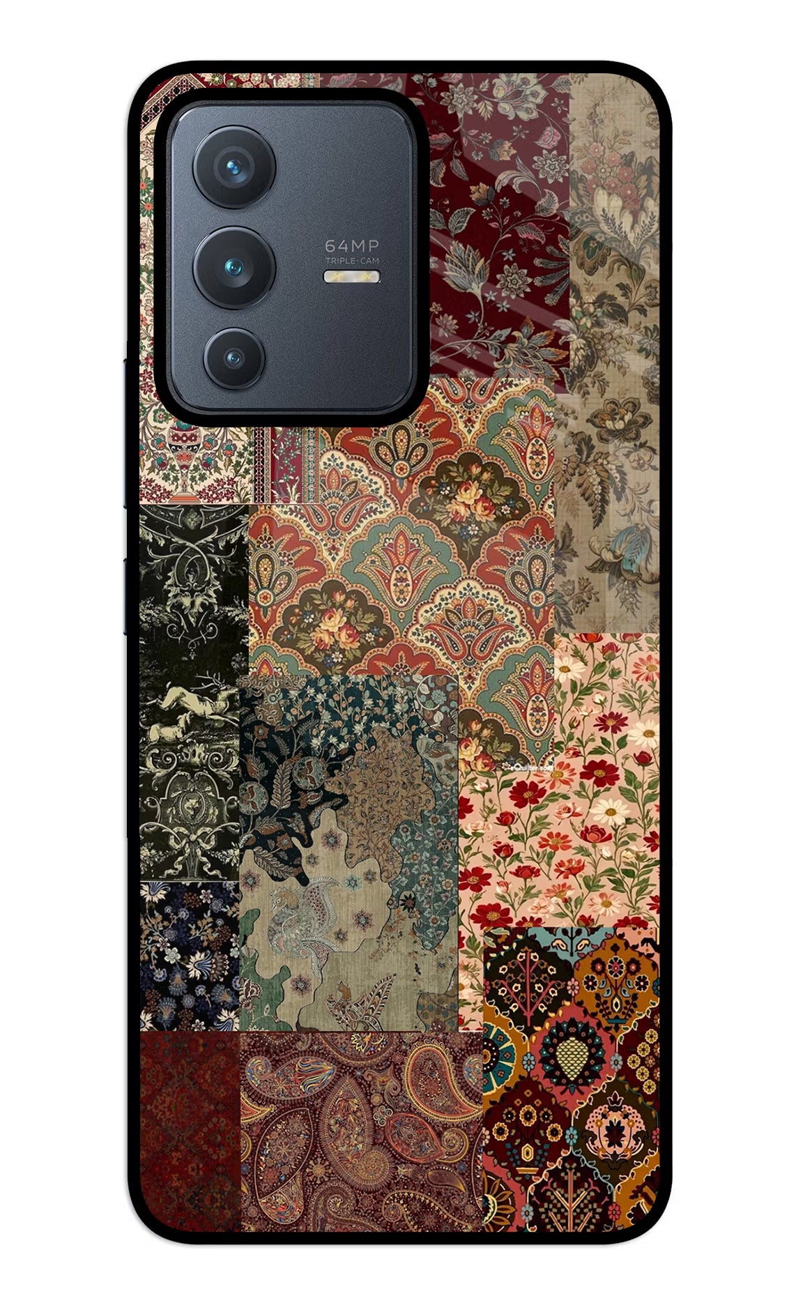 Desi Print Vivo V23 5G Glass Case Back Cover by Casekaro
