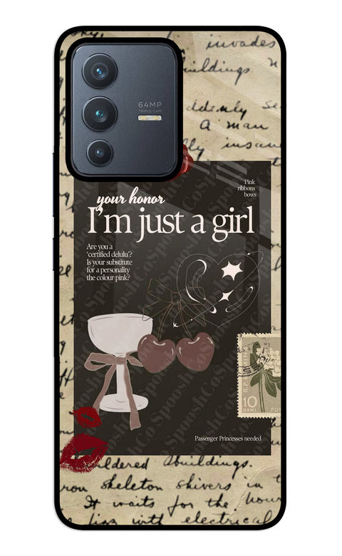 I am just a girl Vivo V23 5G Glass Case