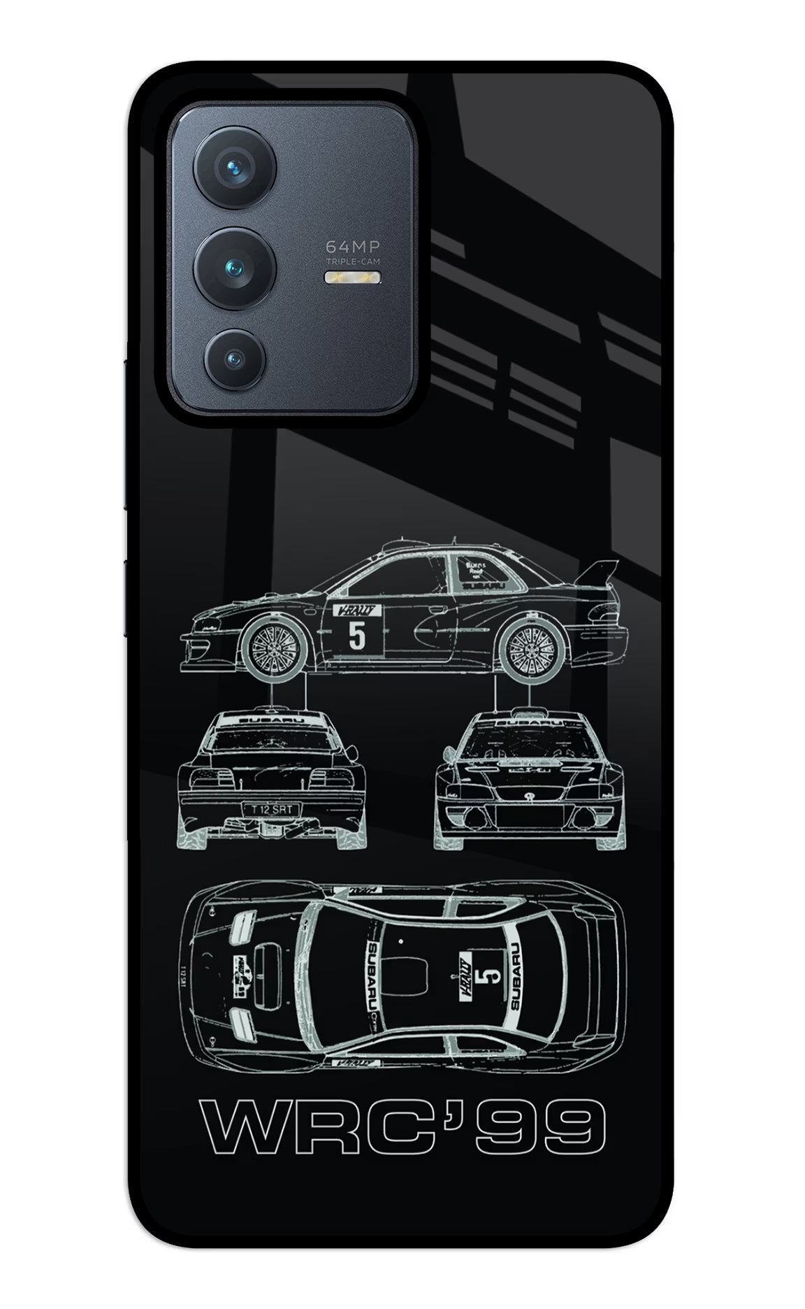 WRC'99 Vivo V23 5G Glass Case Back Cover by Casekaro