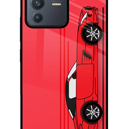 Red Velocity Vivo V23 5G Glass Case