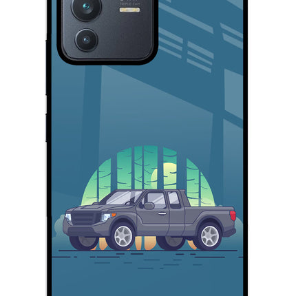 Retro Garage Vibe Vivo V23 5G Glass Case