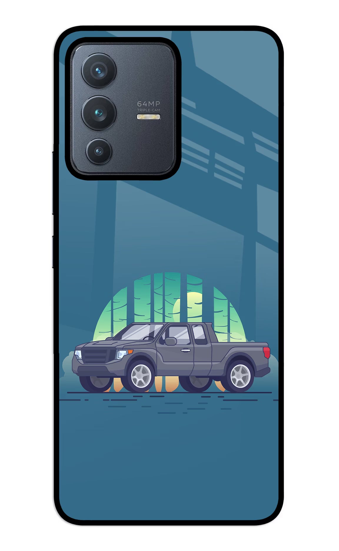Retro Garage Vibe Vivo V23 5G Glass Case Back Cover by Casekaro