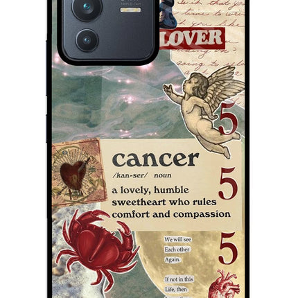 Cancer Zodiac Vivo V23 5G Glass Case