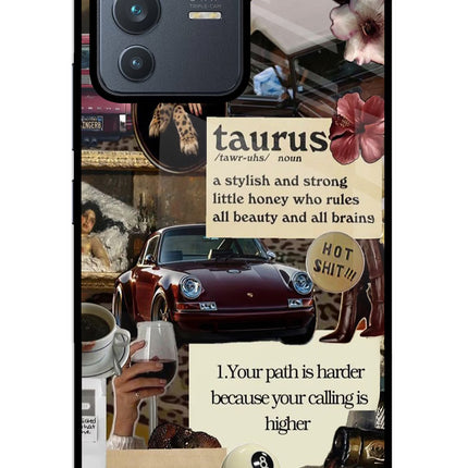 Taurus Zodiac Vivo V23 5G Glass Case