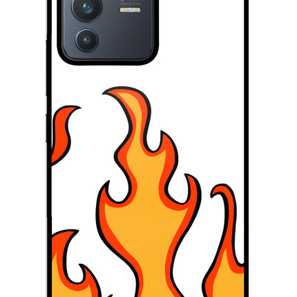 Fired Up – White Vivo V23 5G Glass Case