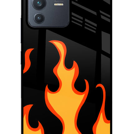 Fired Up – Black Vivo V23 5G Glass Case