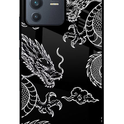 Twin Dragons Vivo V23 5G Glass Case