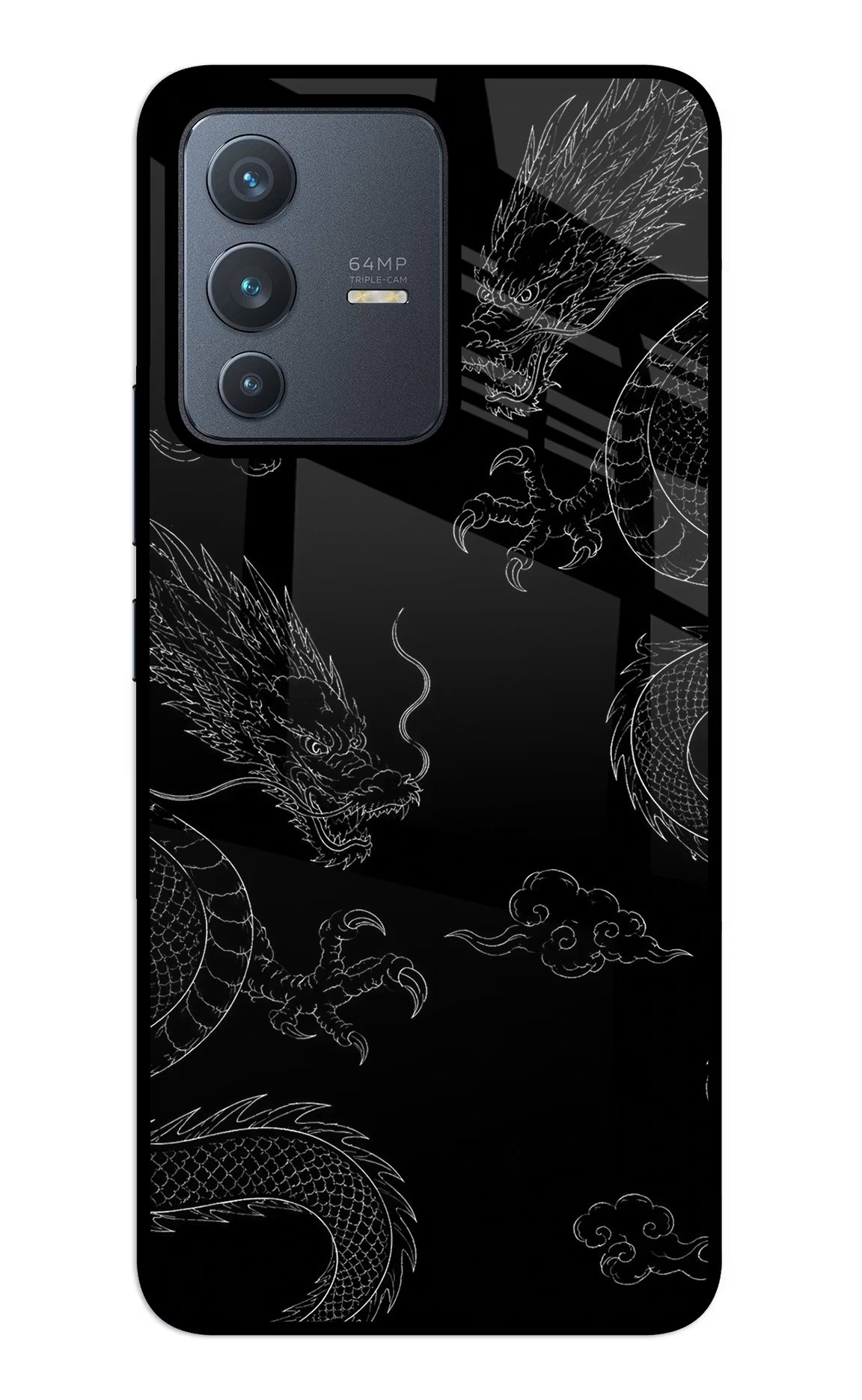 Twin Dragons Vivo V23 5G Glass Case