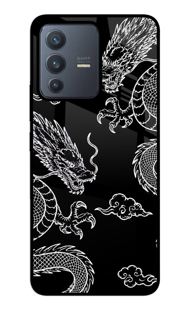 Twin Dragons Vivo V23 5G Glass Case