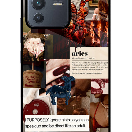 Zodiac Aries Vivo V23 5G Glass Case