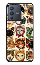 Cool Cat Vivo V23 5G Glass Case