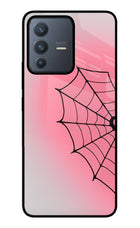 Pink Web Vivo V23 5G Glass Case