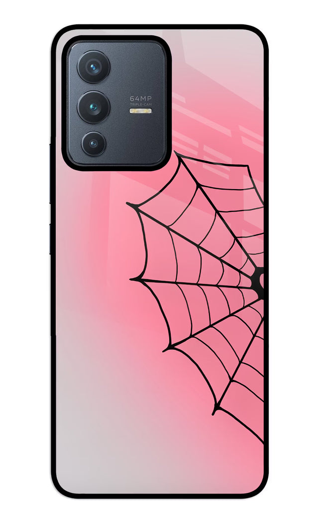 Pink Web Vivo V23 5G Glass Case