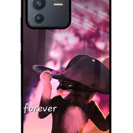 Forever Cat Vivo V23 5G Glass Case
