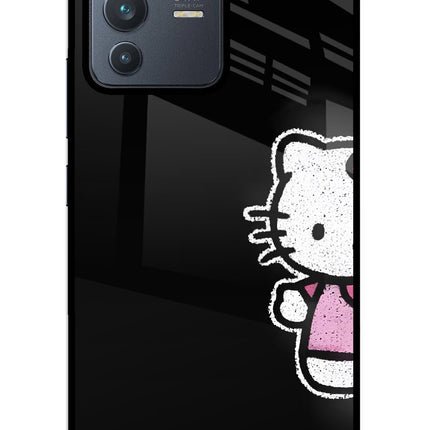 Kitty Charm Vivo V23 5G Glass Case