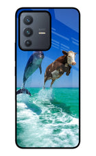 Dolphin vs Cow Vivo V23 5G Glass Case