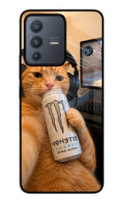 Gamer Cat Energy Vivo V23 5G Glass Case