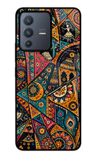 Folk Print Vivo V23 5G Glass Case