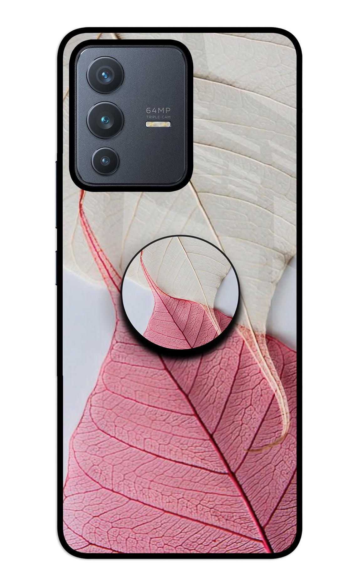 White Pink Leaf Vivo V23 5G Pop Case