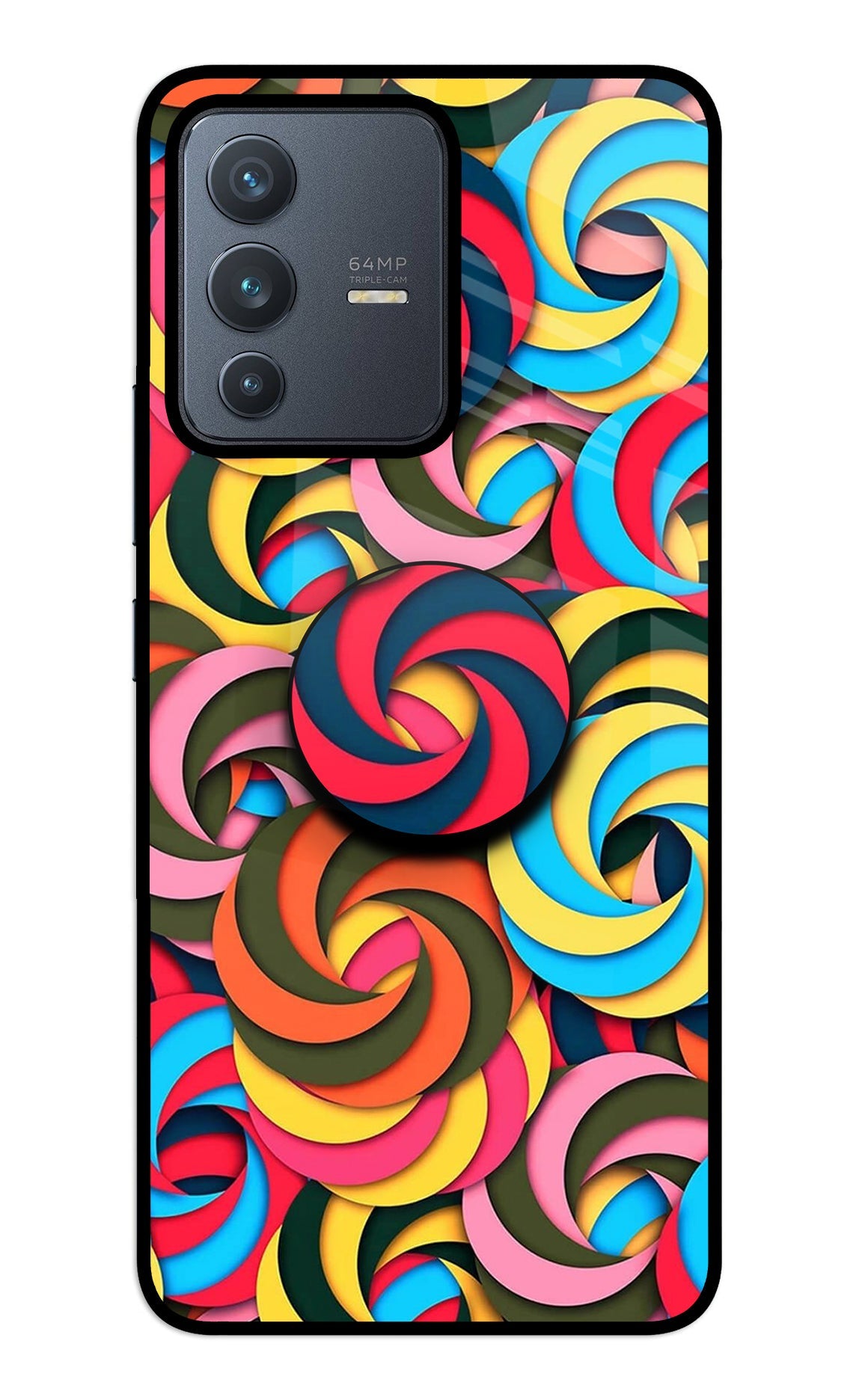 Spiral Pattern Vivo V23 5G Glass Case