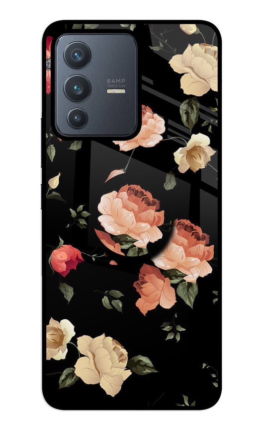 Flowers Vivo V23 5G Glass Case