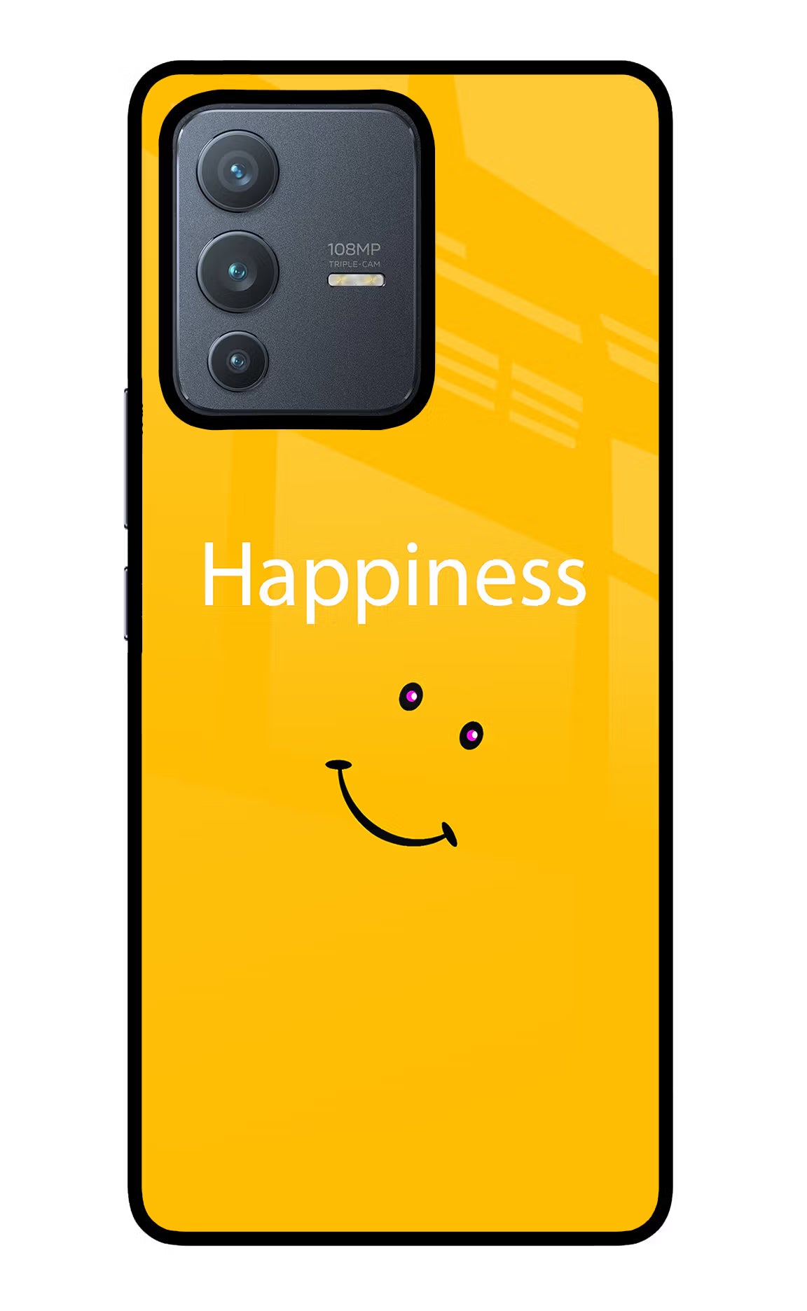 Happiness With Smiley Vivo V23 Pro 5G Glass Case Back Cover by Casekaro