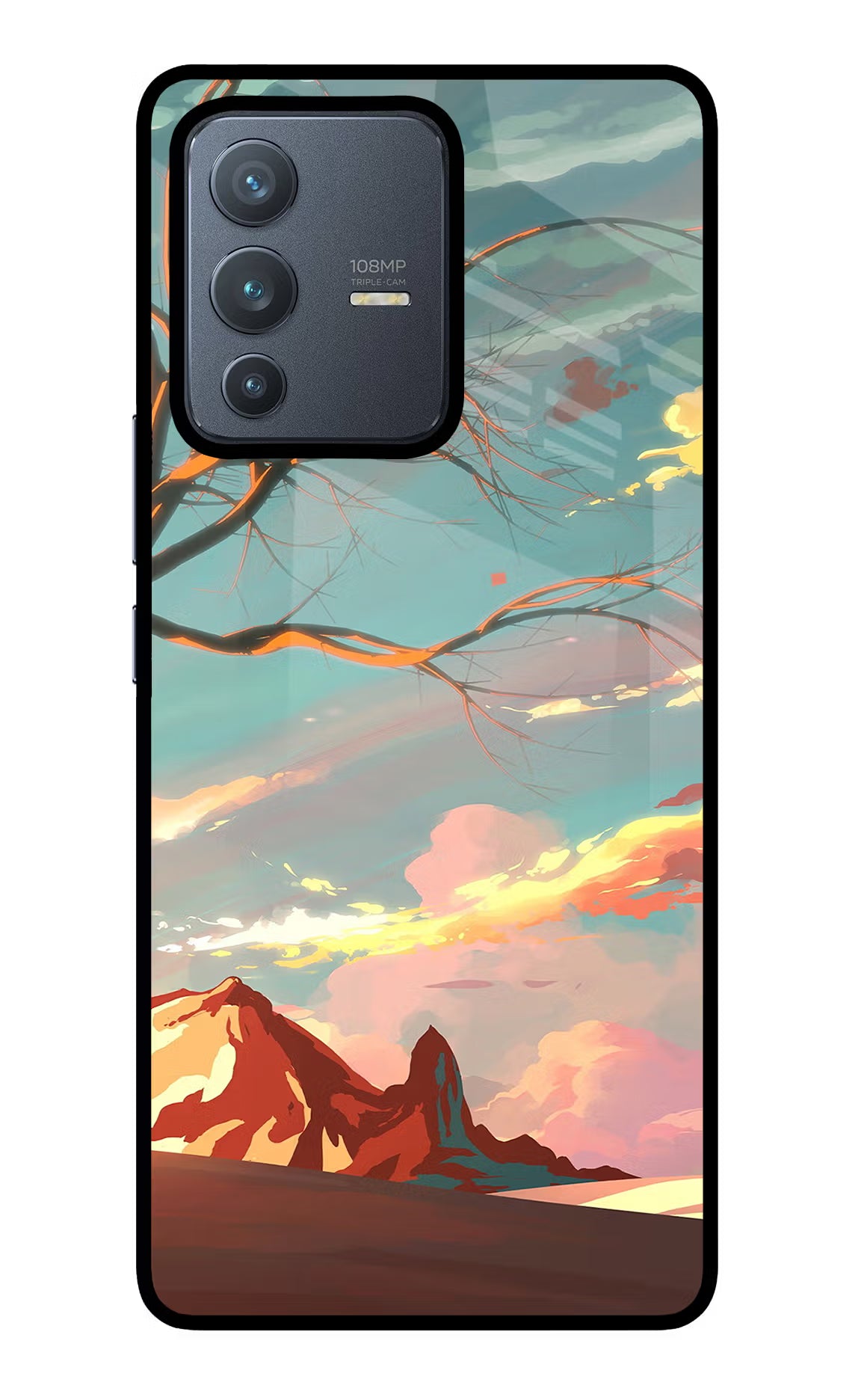 Scenery Vivo V23 Pro 5G Glass Case Back Cover by Casekaro