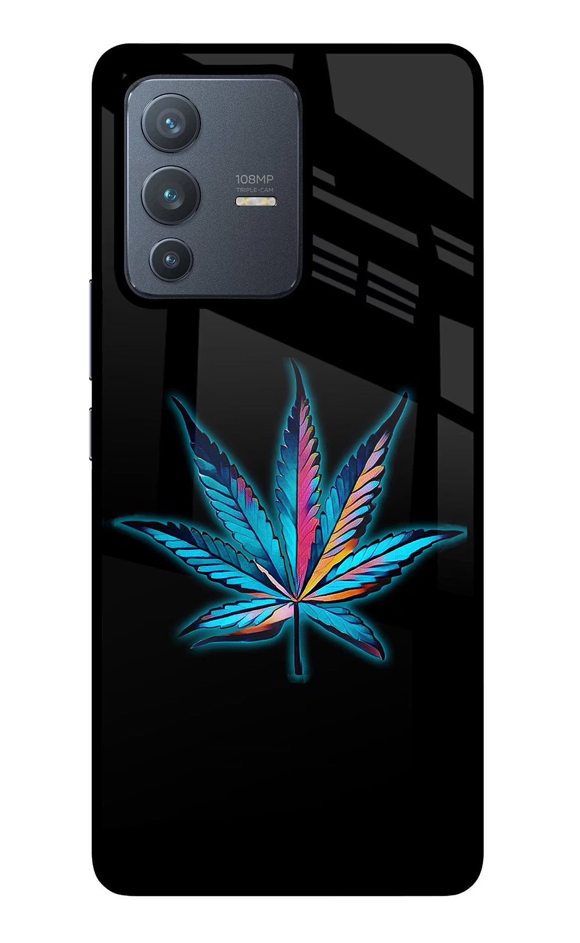 Weed Vivo V23 Pro 5G Glass Case Back Cover by Casekaro